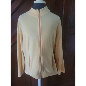 L.L. Bean Womens Yellow Full-Zip Fleece Jacket W/ Pockets Size L